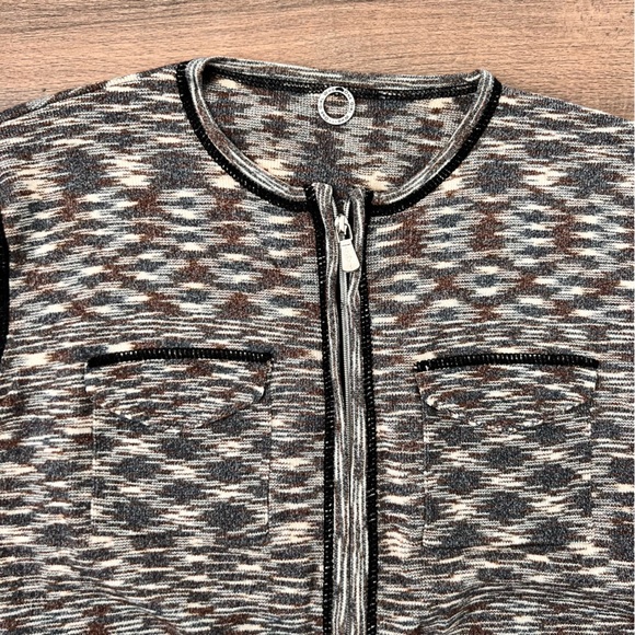 Anthropologie One Girl Who Front Zip Sweater Size Small - Picture 4 of 10